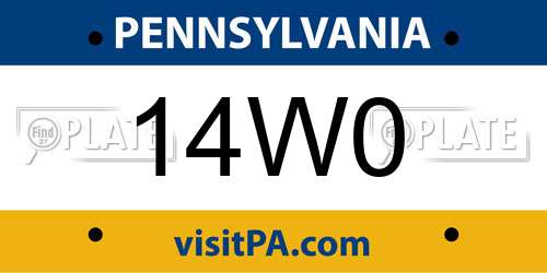 14W0 Pennsylvania License Plate