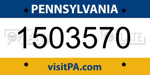 1503570 Pennsylvania License Plate