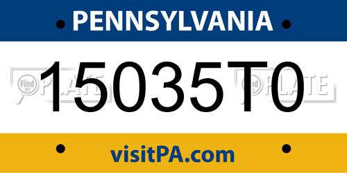 15035T0 Pennsylvania License Plate