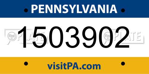 1503902 Pennsylvania License Plate