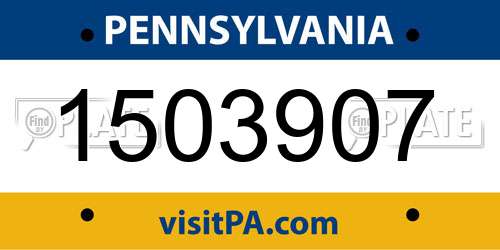 1503907 Pennsylvania License Plate