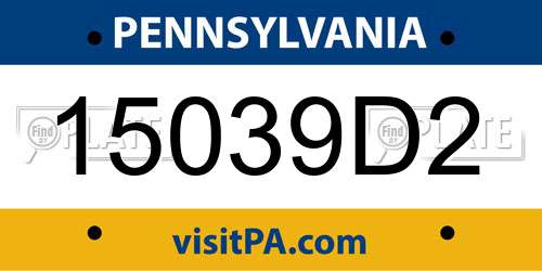 15039D2 Pennsylvania License Plate