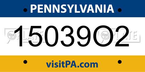 15039O2 Pennsylvania License Plate