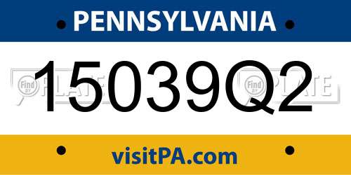 15039Q2 Pennsylvania License Plate