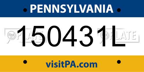 150431L Pennsylvania License Plate