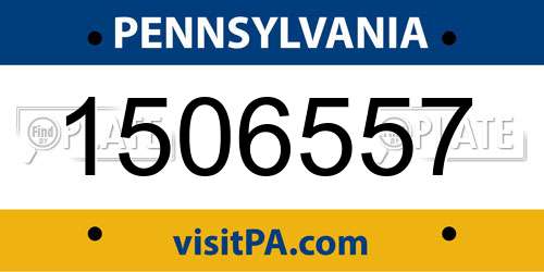 1506557 Pennsylvania License Plate
