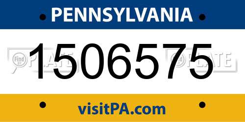 1506575 Pennsylvania License Plate