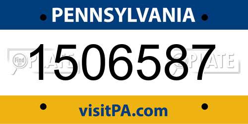 1506587 Pennsylvania License Plate
