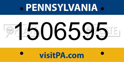 1506595 Pennsylvania License Plate