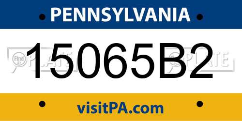 15065B2 Pennsylvania License Plate