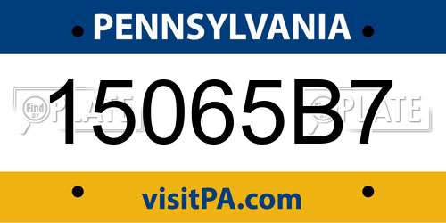 15065B7 Pennsylvania License Plate