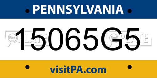 15065G5 Pennsylvania License Plate