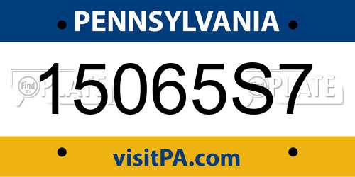 15065S7 Pennsylvania License Plate