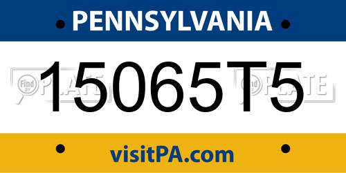 15065T5 Pennsylvania License Plate