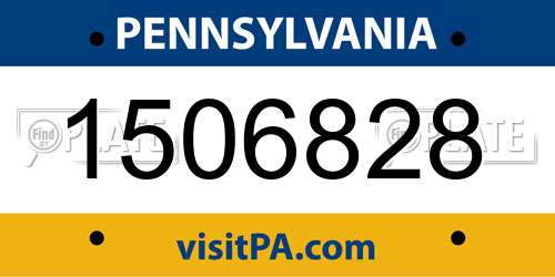 1506828 Pennsylvania License Plate