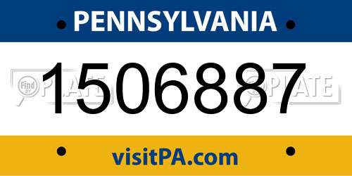 1506887 Pennsylvania License Plate