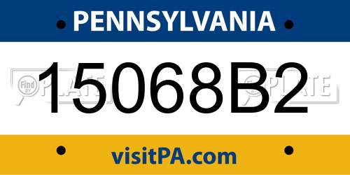 15068B2 Pennsylvania License Plate