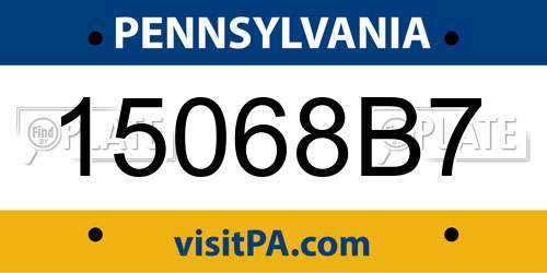 15068B7 Pennsylvania License Plate