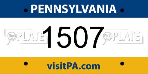 1507 Pennsylvania License Plate