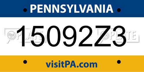 15092Z3 Pennsylvania License Plate