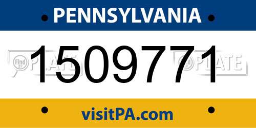 1509771 Pennsylvania License Plate
