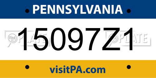 15097Z1 Pennsylvania License Plate
