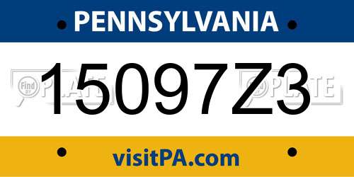 15097Z3 Pennsylvania License Plate
