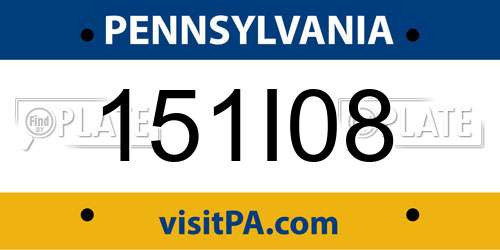 151I08 Pennsylvania License Plate