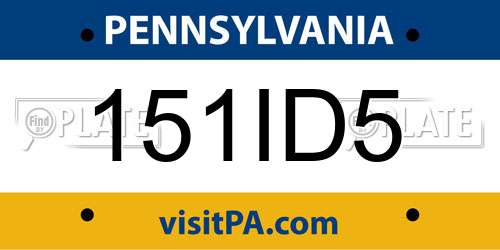 151ID5 Pennsylvania License Plate
