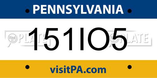 151IO5 Pennsylvania License Plate