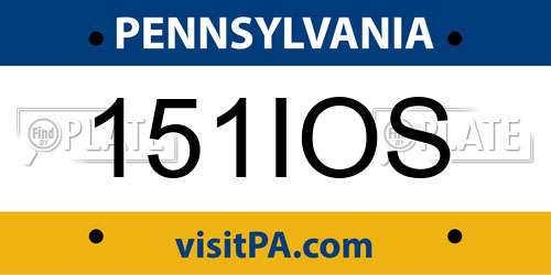 151IOS Pennsylvania License Plate