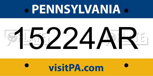 15224AR Pennsylvania License Plate