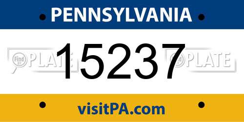 15237 Pennsylvania License Plate