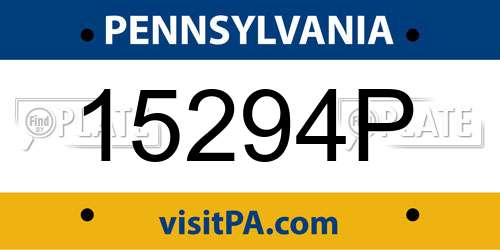 15294P Pennsylvania License Plate