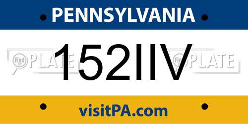 152IIV Pennsylvania License Plate