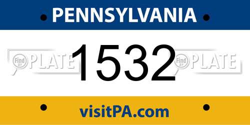 1532 Pennsylvania License Plate