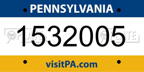 1532005 Pennsylvania License Plate