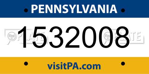 1532008 Pennsylvania License Plate