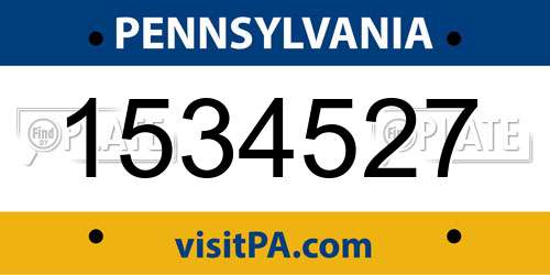 1534527 Pennsylvania License Plate
