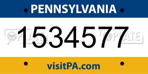 1534577 Pennsylvania License Plate