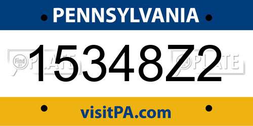 15348Z2 Pennsylvania License Plate