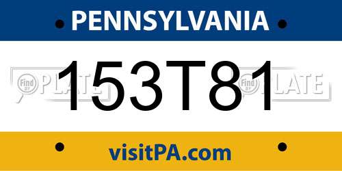 153T81 Pennsylvania License Plate