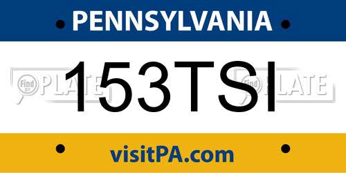 153TSI Pennsylvania License Plate