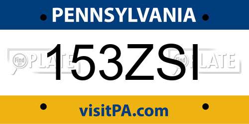 153ZSI Pennsylvania License Plate