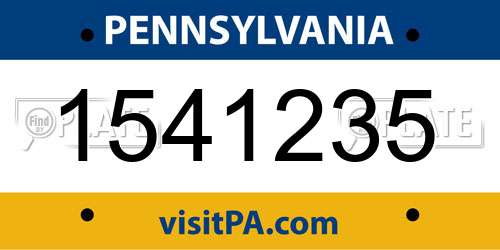 1541235 Pennsylvania License Plate