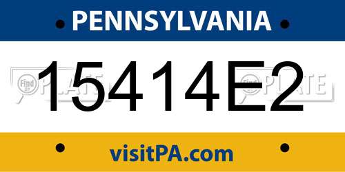 15414E2 Pennsylvania License Plate