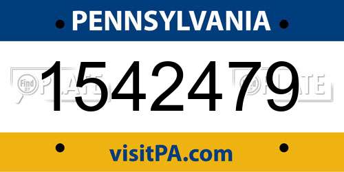 1542479 Pennsylvania License Plate