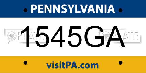 1545GA Pennsylvania License Plate