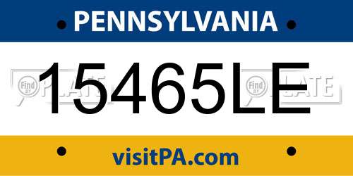 15465LE Pennsylvania License Plate