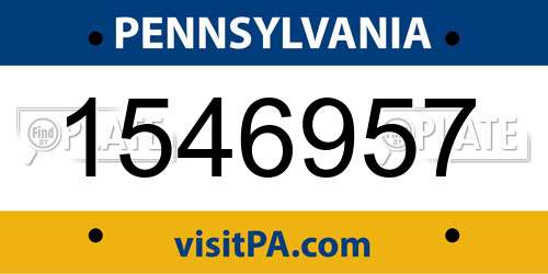 1546957 Pennsylvania License Plate